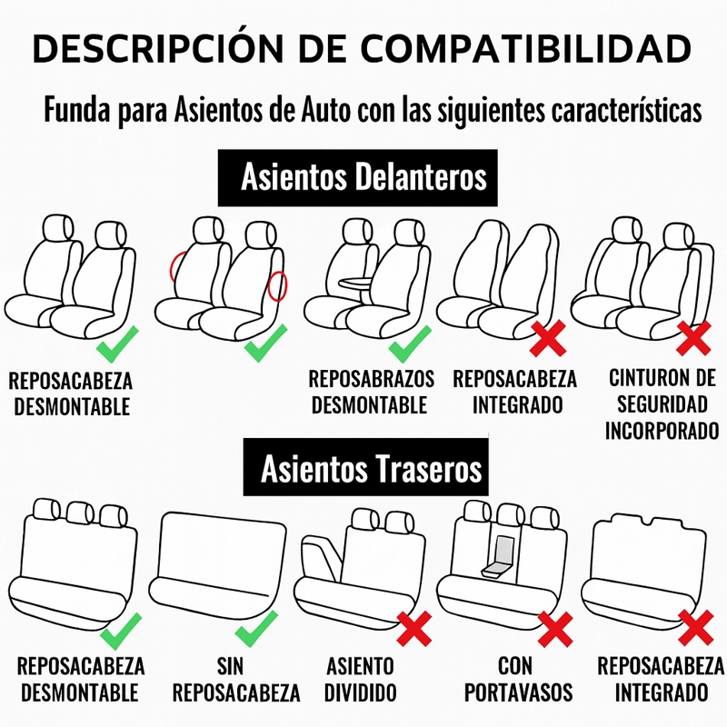 FUNDAS ASIENTO TOYOTA ECO CUERO NEGRO – 9 PIEZAS BORDADAS - 3
