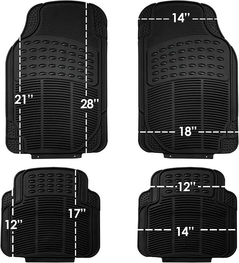 PISOS DE GOMA PARA VEHICULO 4 PIEZAS NEGRO GENE RICO - 5