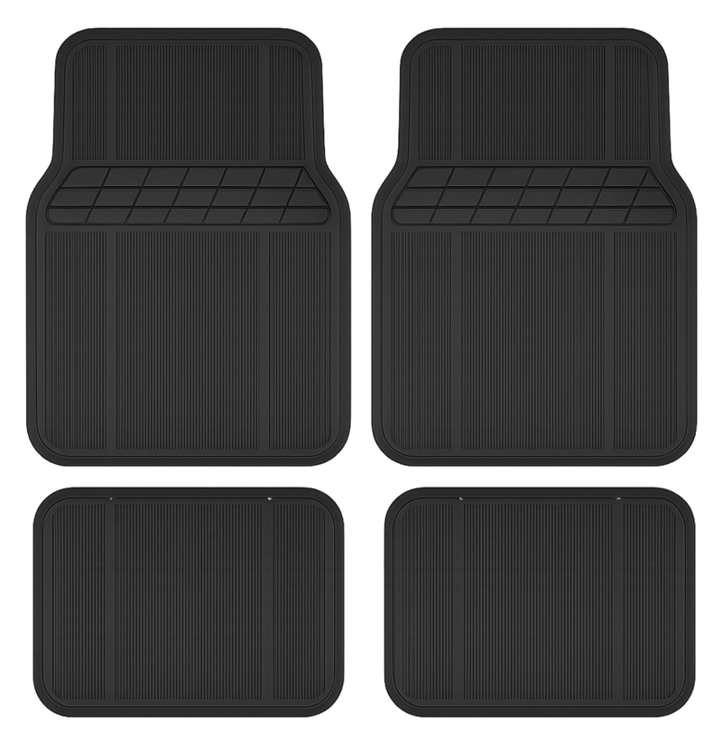 PISO DE GOMA UNIVERSAL 4 PIEZAS AUTOS Y CAMIONETAS SUV - 1