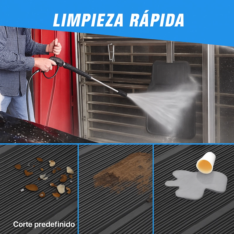 PISO DE GOMA UNIVERSAL 4 PIEZAS AUTOS Y CAMIONETAS SUV - 7
