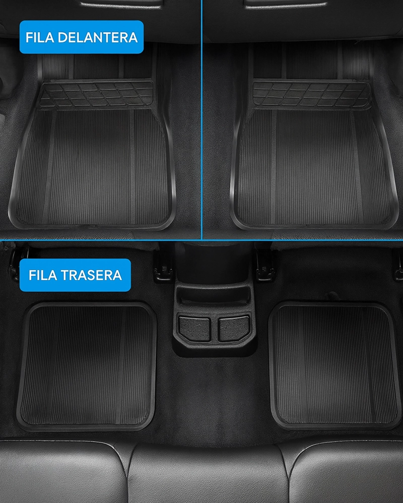 PISO DE GOMA UNIVERSAL 4 PIEZAS AUTOS Y CAMIONETAS SUV - 8