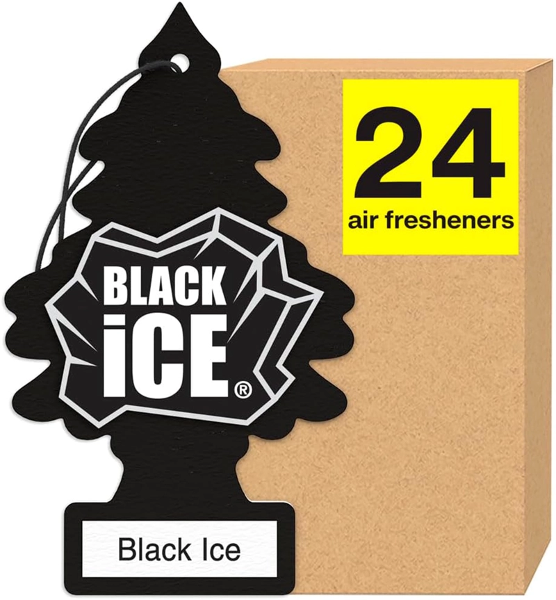 PINO AROMATICO BLACK ICE NEGRO LITTLE TREES PACK 24 UNIDADES - 1