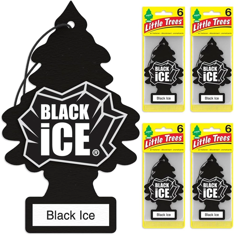 PINO AROMATICO BLACK ICE NEGRO LITTLE TREES PACK 24 UNIDADES - 4