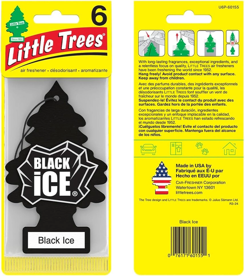 PINO AROMATICO BLACK ICE NEGRO LITTLE TREES PACK 24 UNIDADES - 5