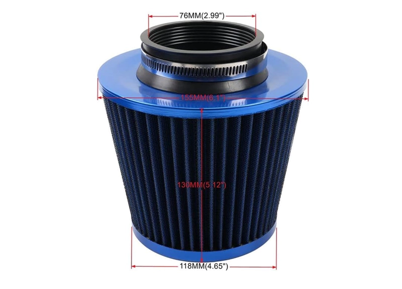 FILTRO DE AIRE CONICO AZUL 75MM AUTO TUNING ALTO FLUJO - 3