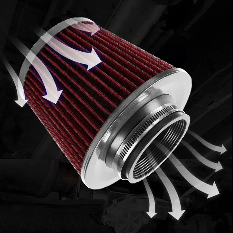 FILTRO DE AIRE CONICO ROJO 75MM AUTO TUNING ALTO FLUJO - 7