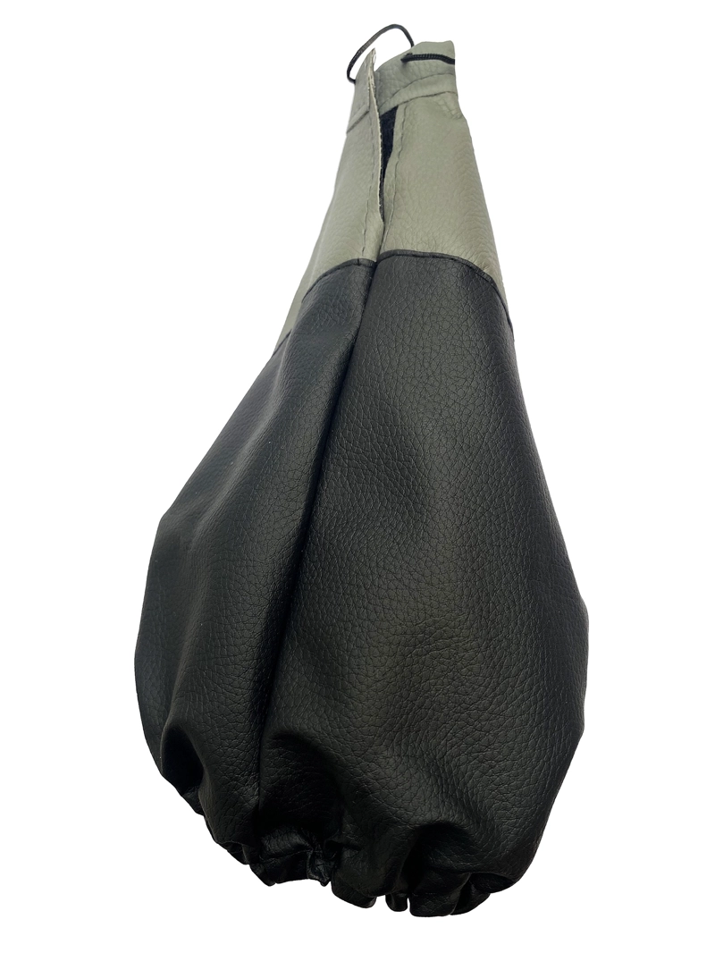 FUNDA CUBRE PALANCA CAMBIO CUERO GRIS NEGRO - 3