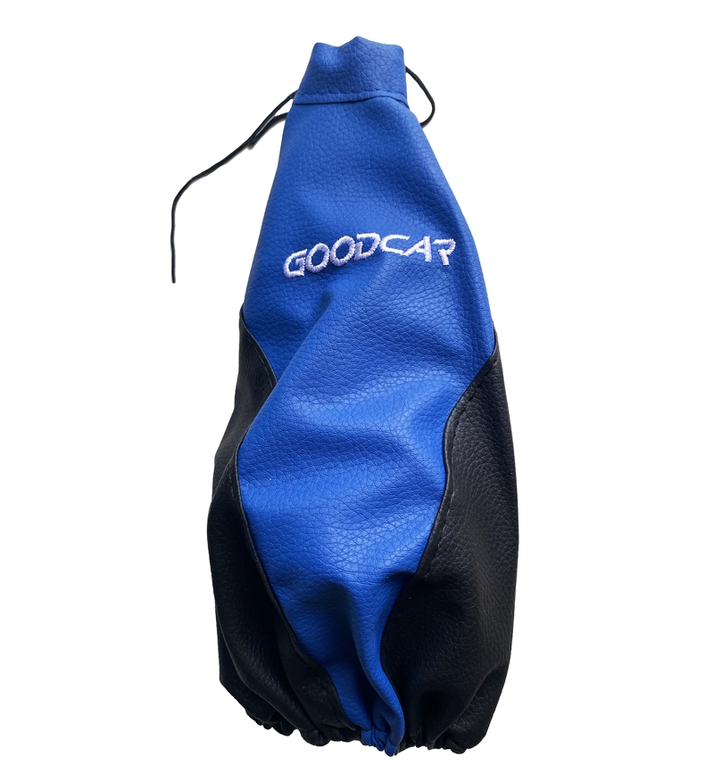 FUNDA CUBRE PALANCA CAMBIO CUERO AZUL NEGRO - 1