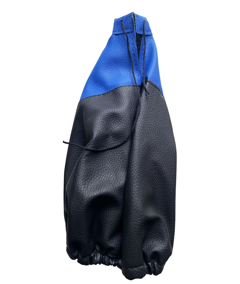FUNDA CUBRE PALANCA CAMBIO CUERO AZUL NEGRO - 3