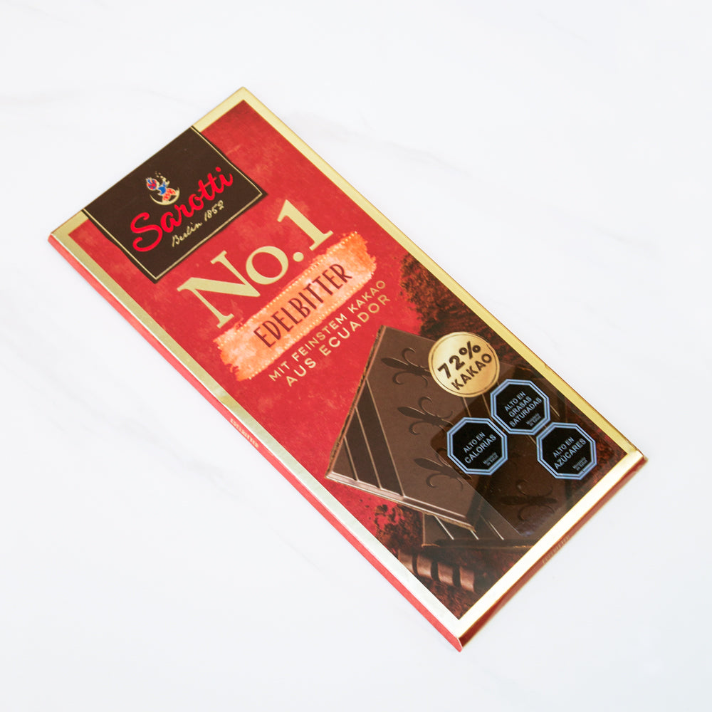 CHOCOLATE AMARGO 72% CACAO SAROTTI 100 GRS - 1
