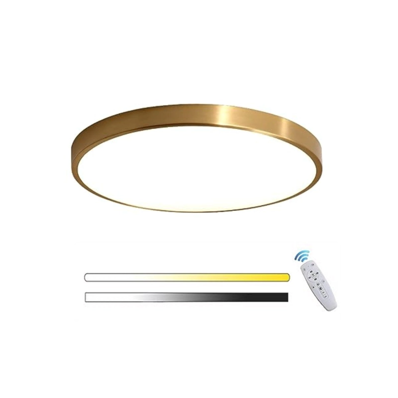 LAMPARA TECHO LED ALUMINIO REGULABLE CONTROL REMOTO DORADO REACONDICIONADA - 3
