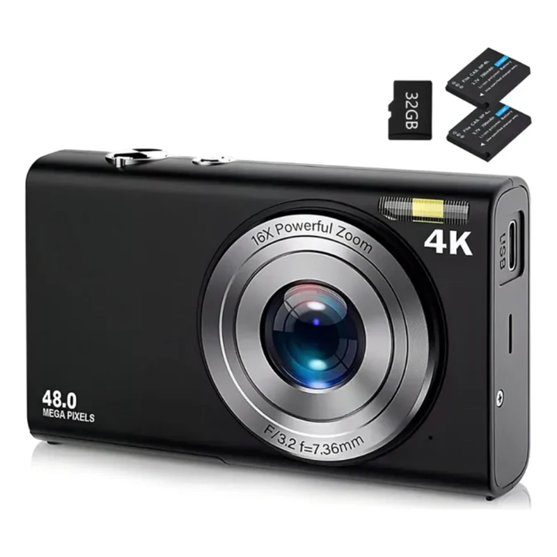 CAMARAS DIGITALES DOBLE 48MP RENVMEXY DC306L 64GB NEGRO OPENBOX - 1