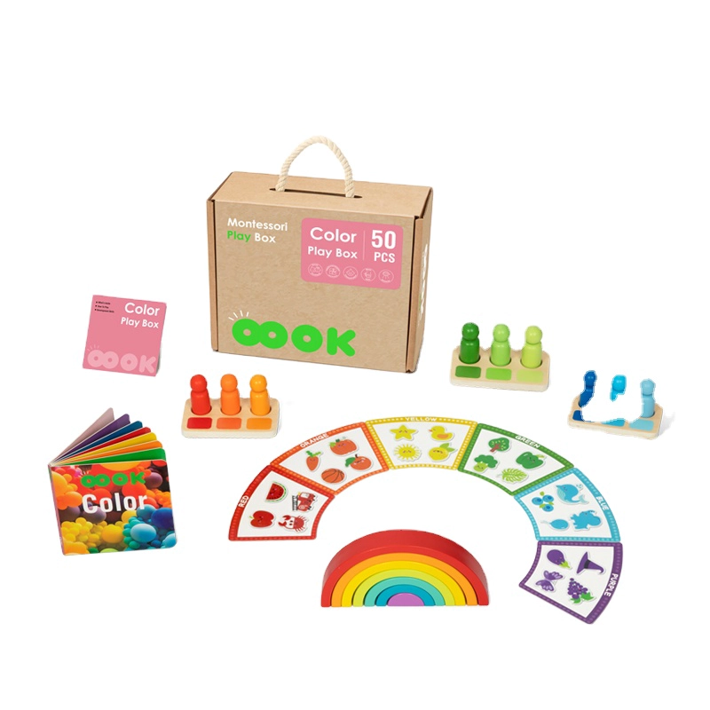 CAJA MONTESSORI PLAYBOX ESTIMULACION COLORES 50 PIEZAS - 1