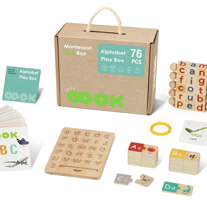 CAJA MONTESSORI PLAYBOX ALFABETO ABECEDARIO 76 PIEZAS - 1