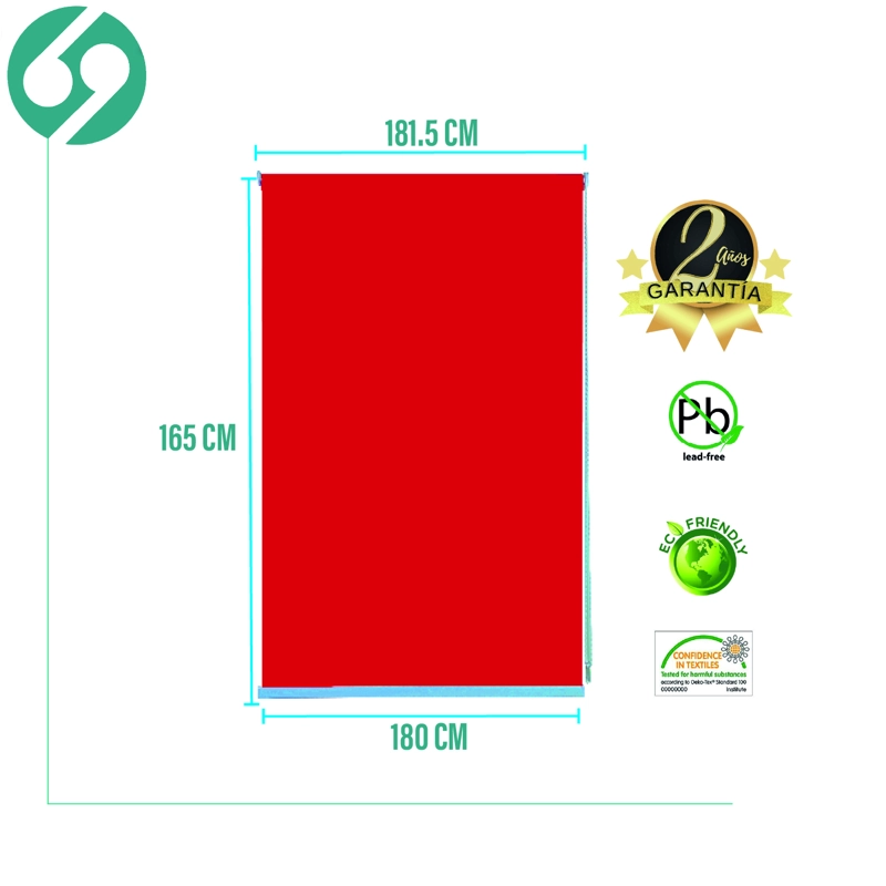 CORTINA ROLLER BLACKOUT ROJO 180 X 165 CM SUNFREE - 2