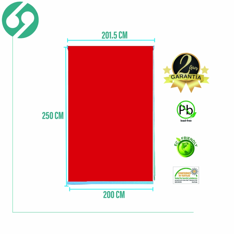 CORTINA ROLLER BLACKOUT ROJO 200 X 250 CM SUNFREE - 2