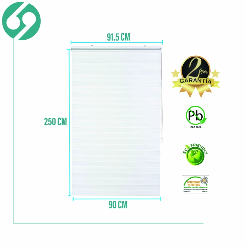 CORTINA ROLLER DUO ZEBRA DIA Y NOCHE BLANCO 90 X 250 CM SUNFREE - 2