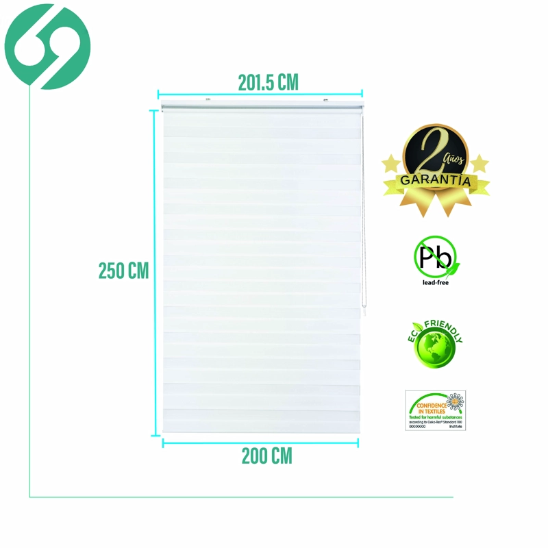 CORTINA ROLLER DUO ZEBRA DIA Y NOCHE BLANCO 200 X 250 CM SUNFREE - 2
