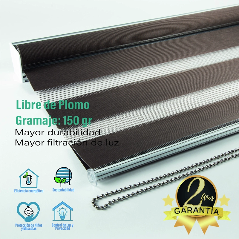 CORTINA ROLLER DUO ZEBRA DIA Y NOCHE TOSTADO 90 X 250 CM SUNFREE - 6