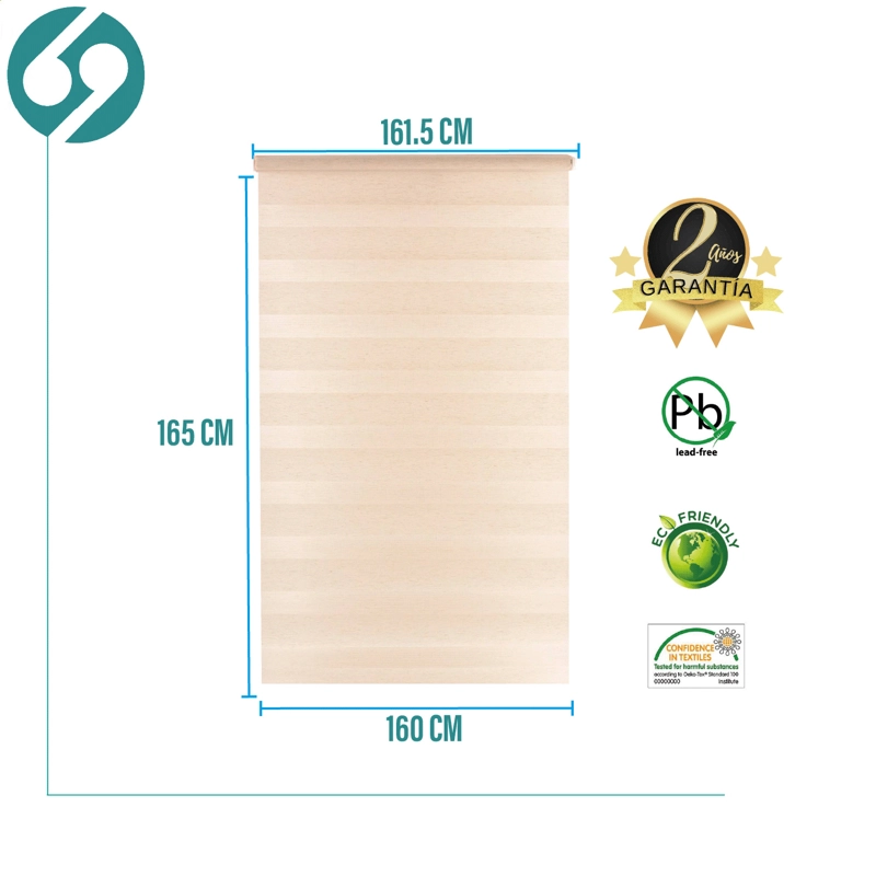 CORTINA ROLLER DUO ZEBRA DIA Y NOCHE BEIGE 160 X 165 CM SIN CENEFA SUNFREE - 2