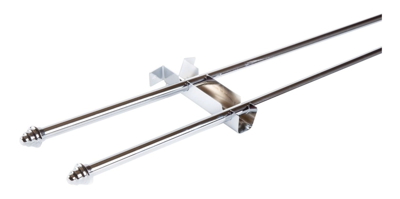 SET DOBLE DE BARRAS PARA CORTINA CROMADO 12 MM X 2.00 MT - 1