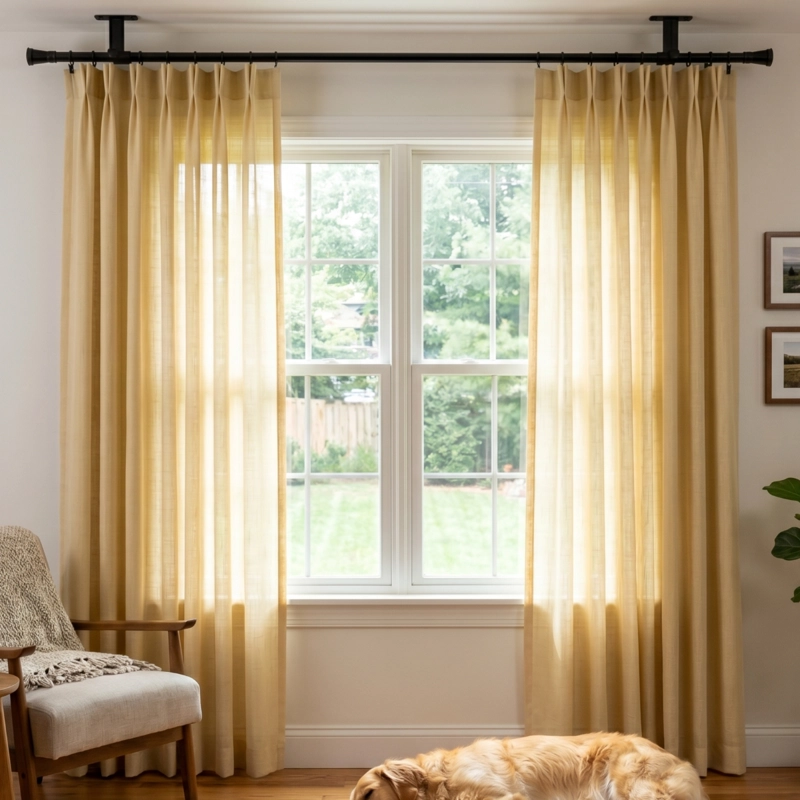 SET BARRAS PARA CORTINA DOBLE 16/19 MM EXTENSIBLE 120-210 CM A TECHO NEGRO CONICO - 4