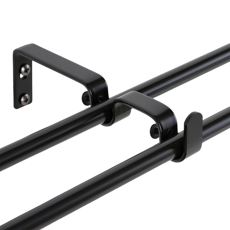 SET BARRAS PARA CORTINA DOBLE 16/19 MM EXTENSIBLE 170-320 CM A MURO NEGRO CONICO - 5