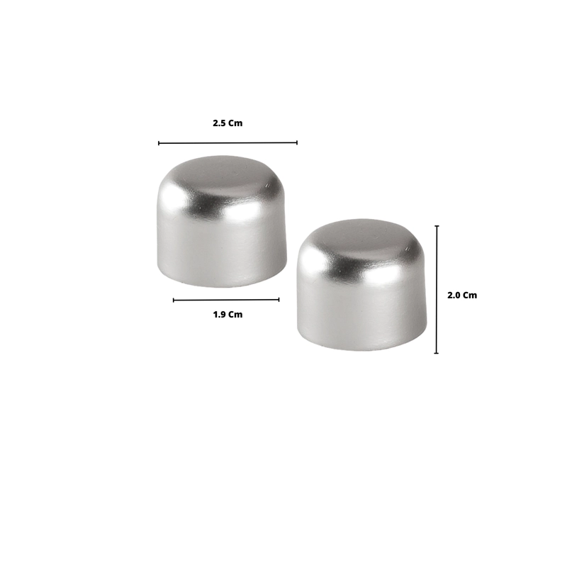 PACK 2 UNIDADES TERMINAL TOPE DE METAL SATIN 19 MM - 3