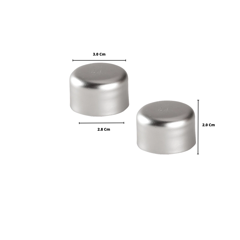 PACK 2 UNIDADES TERMINAL TOPE DE METAL SATIN 28 MM - 3