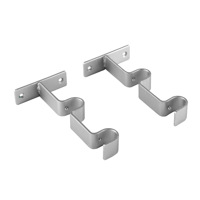 PACK 2 UNIDADES SOPORTE DOBLE MURO DE METAL SATIN 28/28 MM - 2