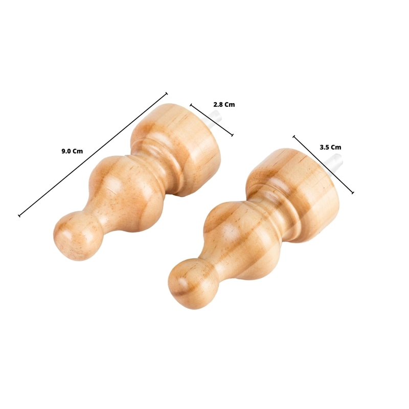 PACK 2 UNIDADES TERMINAL ARABE DE MADERA NATURAL 28 MM - 2
