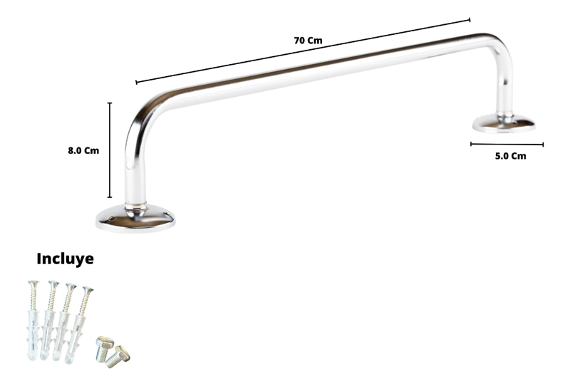 TOALLERO INOXIDABLE 16 MM X 70 CMS - 4