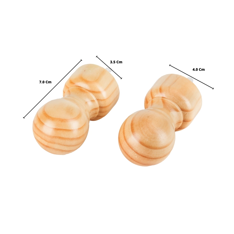 PACK 2 UNIDADES TERMINAL BOLA DE MADERA NATURAL 35 MM - 2