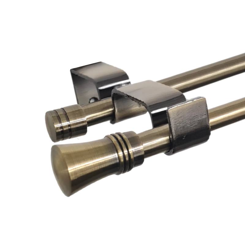 SET BARRAS PARA CORTINA DOBLE 16/19 MM EXTENSIBLE 170-320 CM A MURO BRONCE CONICO - 1