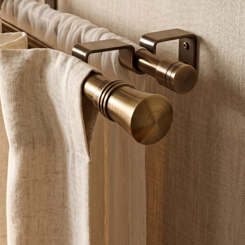SET BARRAS PARA CORTINA DOBLE 16/19 MM EXTENSIBLE 170-320 CM A MURO BRONCE CONICO - 2