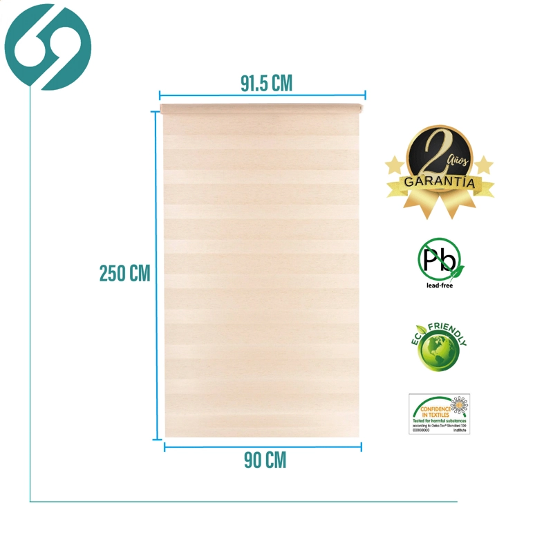 CORTINA ROLLER DUO ZEBRA DIA Y NOCHE BEIGE 90 X 250 CM SIN CENEFA SUNFREE - 2