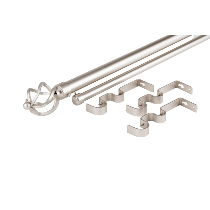 SET BARRAS PARA CORTINA DOBLE 19/28 MM METAL COLOR SATIN X 2.00 MT TERMINAL BOLA ALAMBRE - 2