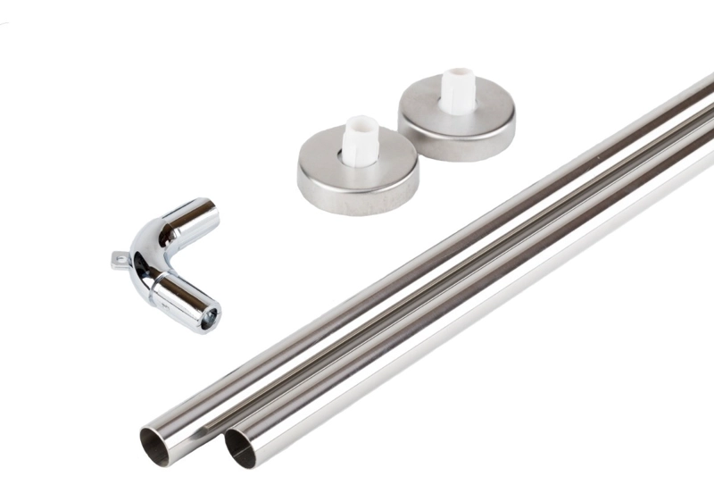 SET DE BARRAS ANGULARES CROMADAS 19 MM PARA DUCHA 80 X 80 CMS - 1
