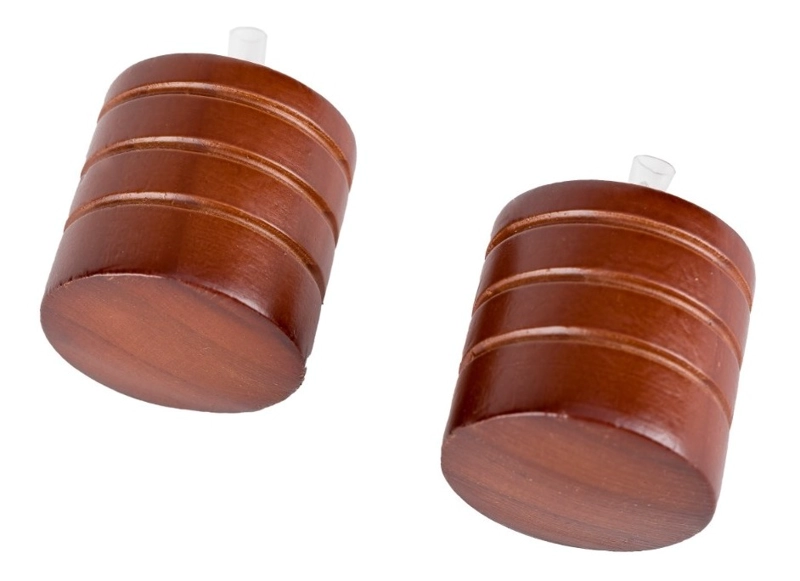 PACK 2 UNIDADES TERMINAL TOPE DE MADERA CHOCOLATE 28 MM - 1