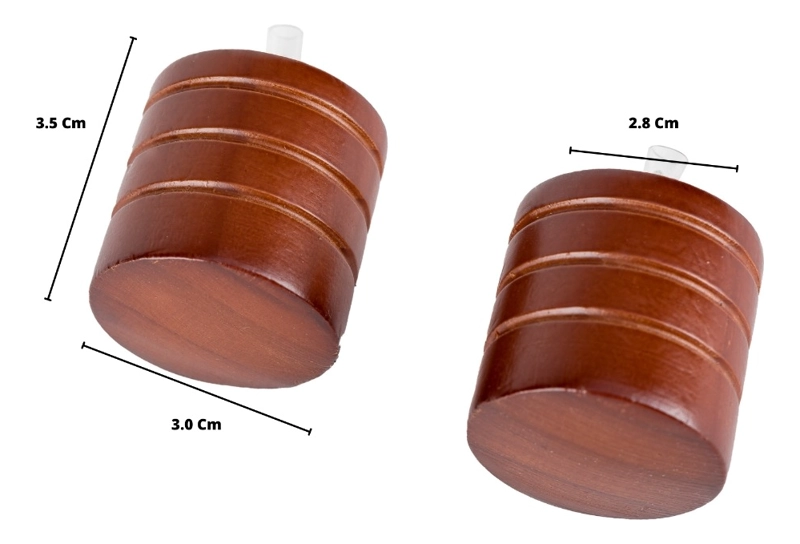 PACK 2 UNIDADES TERMINAL TOPE DE MADERA CHOCOLATE 28 MM - 2