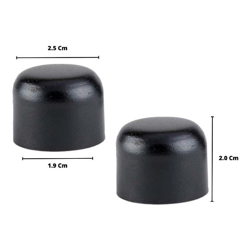 PACK 2 UNIDADES TERMINAL TOPE DE METAL NEGRO 19 MM - 2