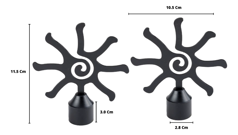 PACK 2 UNIDADES TERMINAL SUN DE METAL NEGRO 28 MM - 2