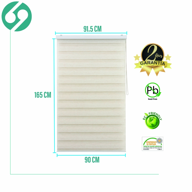 CORTINA ROLLER DUO ZEBRA DIA Y NOCHE TEXTURA 90 X 165 CM SUNFREE - 2