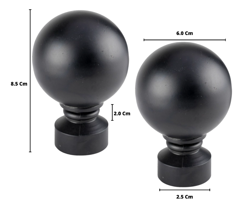 PACK 2 UNIDADES TERMINAL BOLA ACERO NEGRO 19 MM - 2