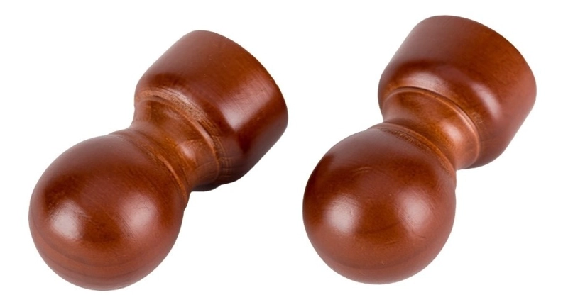 PACK 2 UNIDADES TERMINAL BOLA DE MADERA CHOCOLATE 19 MM - 1
