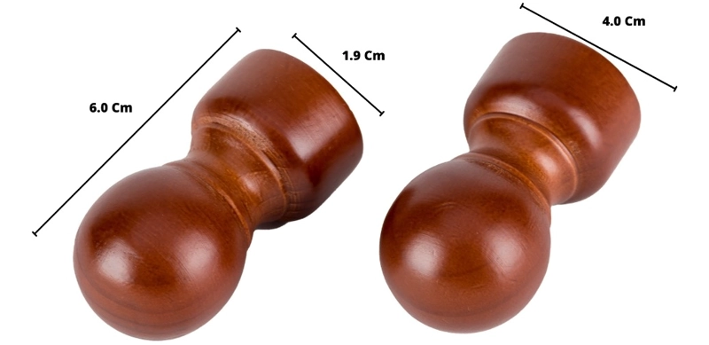 PACK 2 UNIDADES TERMINAL BOLA DE MADERA CHOCOLATE 19 MM - 2