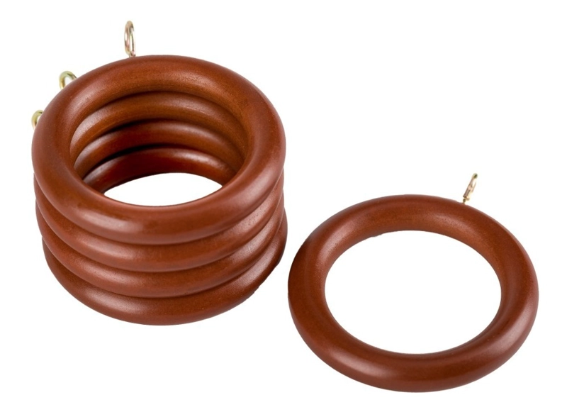 PACK 10 ANILLAS DE MADERA COLOR CHOCOLATE 35 MM - 1