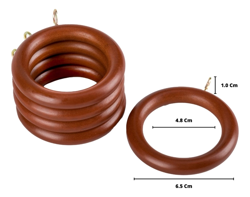 PACK 10 ANILLAS DE MADERA COLOR CHOCOLATE 35 MM - 2
