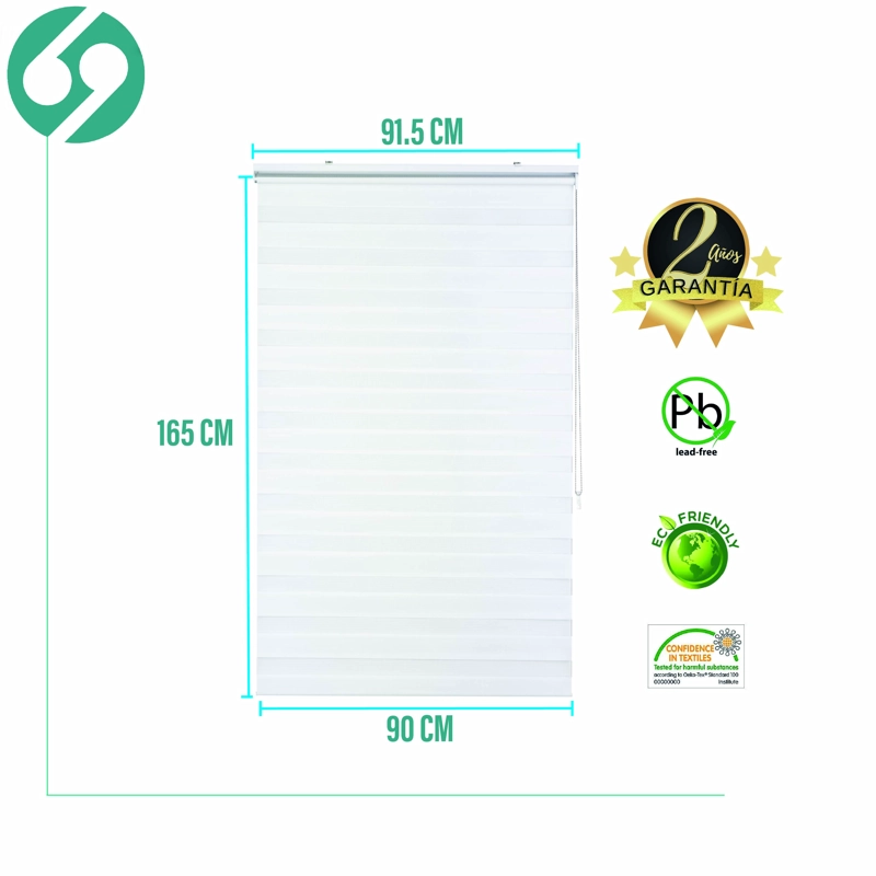 CORTINA ROLLER DUO ZEBRA DIA Y NOCHE BLANCO 90 X 165 CM SUNFREE - 2