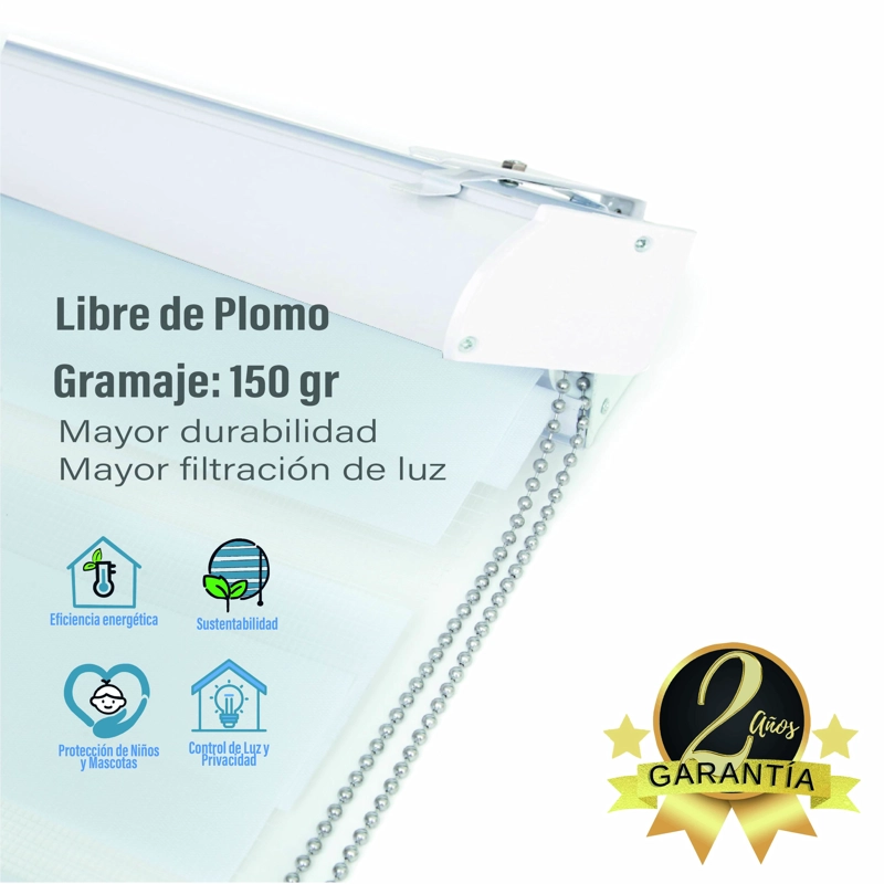 CORTINA ROLLER DUO ZEBRA DIA Y NOCHE BLANCO 90 X 165 CM SUNFREE - 6